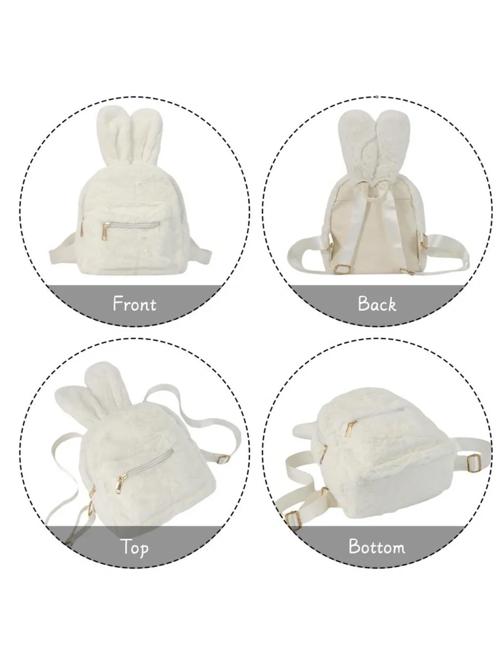 Cute Bunny Backpacks Rabbit Ears Backpack Fluffy Shoulder Bag new